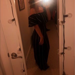 Adorable navy and white romper